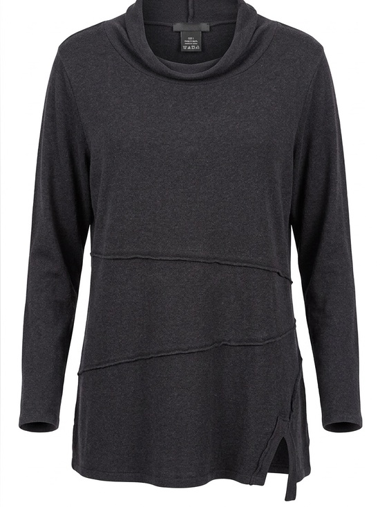 Soft Surroundings Tops - Soft Surroundings Charcoal Layered Seam Long-Sleeve Top #176